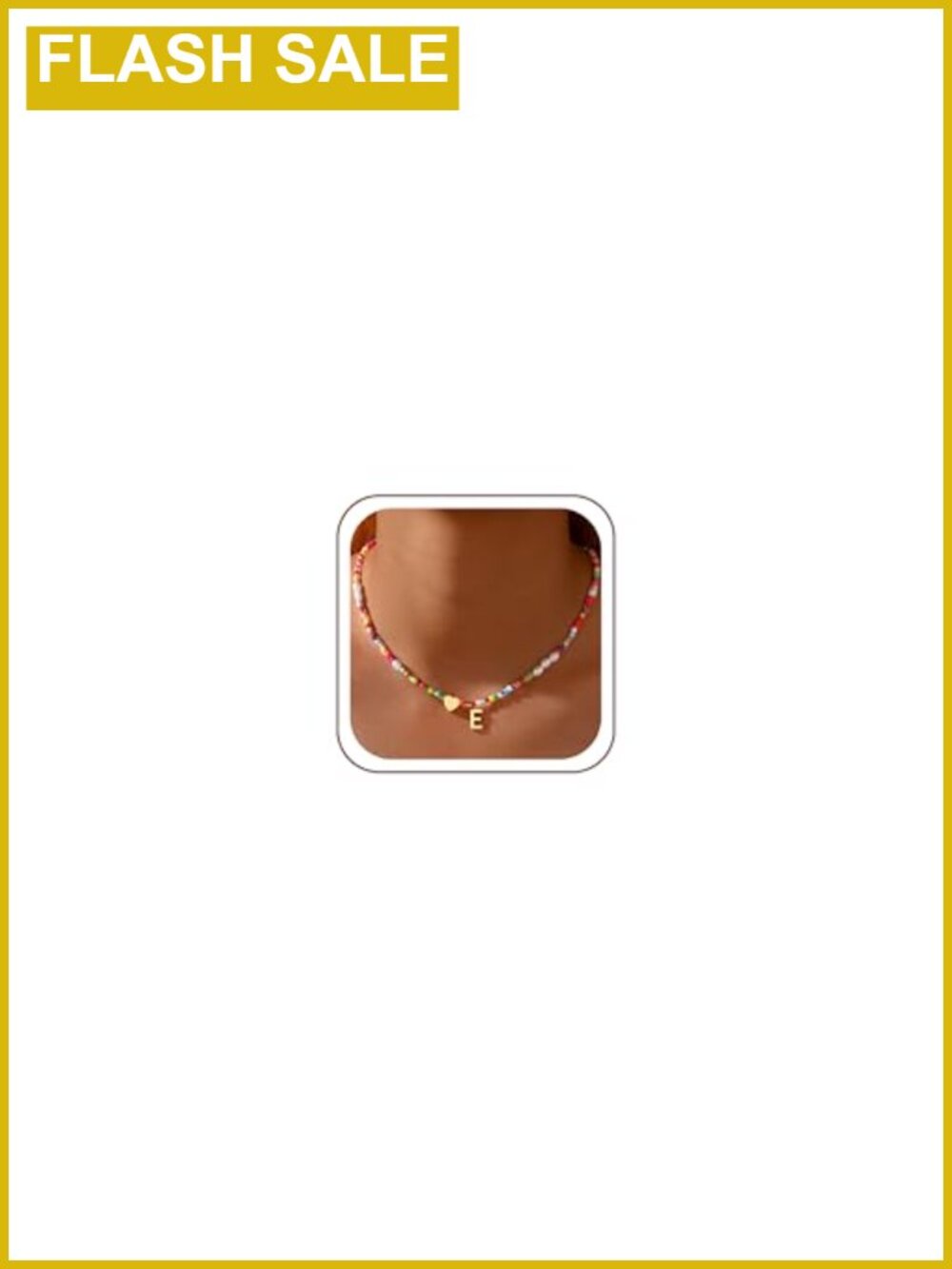 Girls Heart Initial Necklace Colorful Beaded Pearl Choker Gold Plated